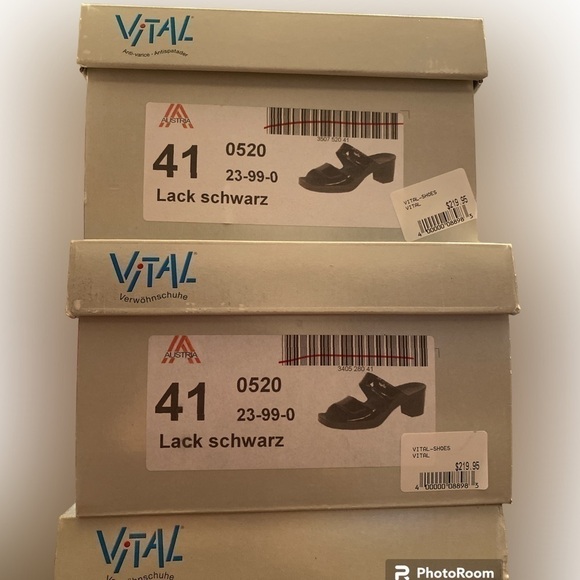 Vital Joy Mules Sandals Lack Schwarz - Picture 10 of 15